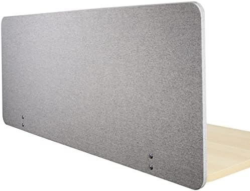 VIVO Clamp-on 60 x 24 inch Privacy Panel, Sound Absorbing Cubicle Desk Divider, Acoustic Partition, Gray, PP-1-V060G