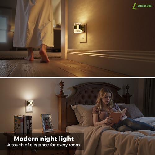 Image of L LOHAS LED 2 Pack 3CCT Night Lights Plug into Wall, 3000K /4000k /5000K Adjustable Color Temperature Night Light,Bubble Nightlight with Dusk to Dawn Sensor for Rooms Bathroom Hallway