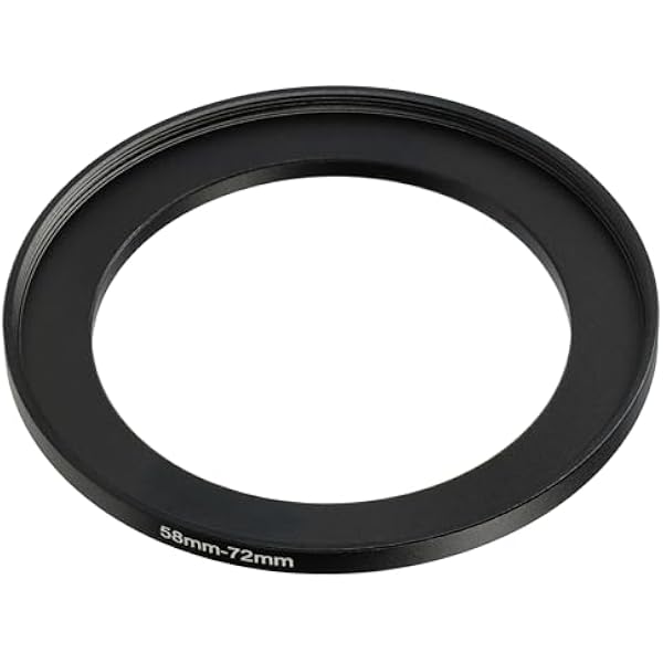 vhbw Step UP adapter filtra 58 mm-72 mm czarny pasuje do aparatu Agfa, Agfaphoto, Canon, Casio, Fujifilm, Kodak, Minolta, Nikon, Olympus