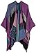 VamJump Women Winter Cashmere Oversized Blanket Poncho Cape Shawl Cardigan Coat, Purple-2,One size
