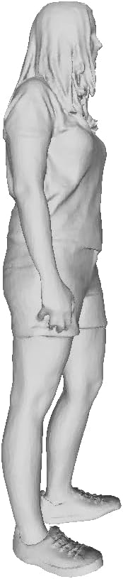 Printle XC Femme 266-Beautiful Middle-Aged Young Woman Standing Facing Forward with her Left Hand on her Waist Wearing Summer Casual Clothes Figure for Dioramas and Model Train Sets Choose Your Scale