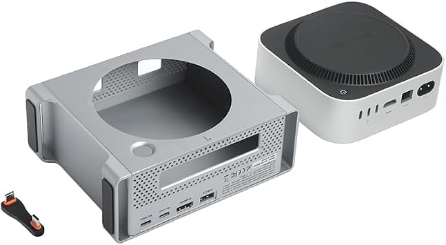 Dark D90 9in1 Mac Mini M4 Workstation - 8TB M.2 NVMe SSD Destekli, 4K@60Hz HDMI, 2x 10Gbps USB-A, 1x USB-A 2.0, 100W PD, SD/TF Card, Alüminyum, Tak Çalıştır, Dock & SSD Kutusu (DK-AC-M4D90)