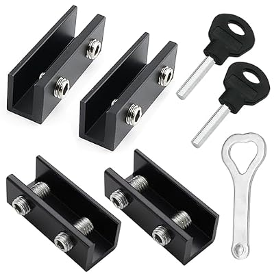 4 Piezas Cerradura de seguridad para ventana corredera ajustable,Cerradura de Ventana Corredera Negra,con Cerradura de Seguridad y Llaves Protección de Seguridad de Niños
