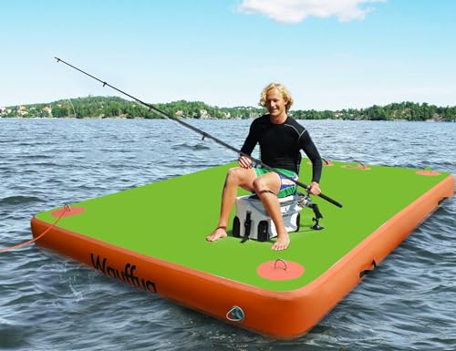Wauffua Inflatable Floating Dock for Lakes, Thick Lake Floats for Adults by Wauffua - Used condition - Image 3