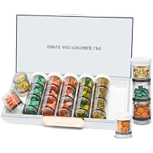 Toplive 3 Times a Day Pill Organizer 7 Day, Large Daily Pill Organizer, Weekly Medicine Vitamin Organizer Box, Fish Oil Supplement Storage Organizer, Separable Travel Pill Container, White
