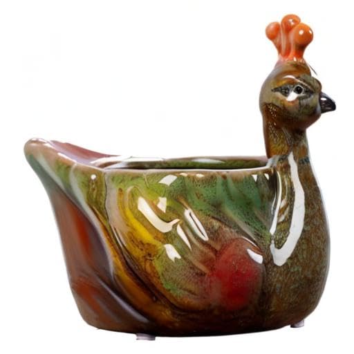 WAIT FLY Nette Tier Keramik Blumentopf Sukkulenten Pflanzer Pfau – Ansicht 4
