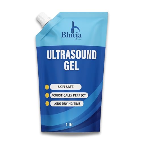 Image of Ultrasound Transmission gel (1 Liter) (Blue) for physiotherapy | Ultrasound gel | sonography gel | US gel | gel | sonography gel Pack of 4