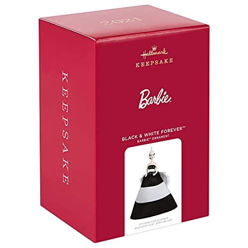 Hallmark Keepsake Christmas Ornament 2021, Barbie Black & White Forever, Porcelain And Fabric #TOP2