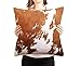 MTO1512 Housse de coussin en cuir véritable pour canapé-lit, motif animaux de la ferme, fourrure en cuir de vache véritable, 45,7 x 45,7 cm