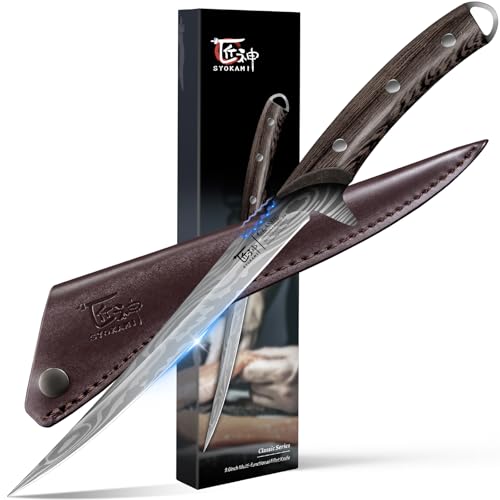SYOKAMI Fillet Knife, 9 Inch Boning Knife with Leather Sheat...