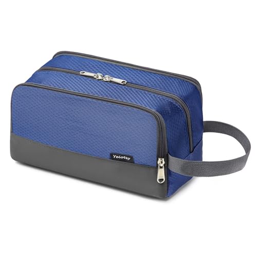 Yeiotsy Boys Toiletry Bag - Kids Travel Dopp Kit with Mesh Pockets, Compact Organizer for Gym, Camping, Hiking (Sapphire)