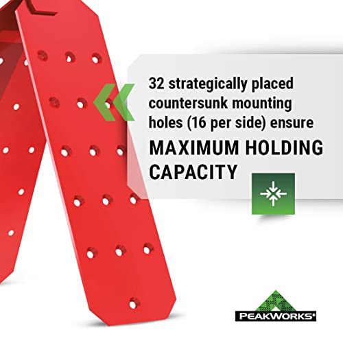 Peakworks Roof Anchor Bracket, Fall Arrest System, Tool Connects To Wood Surfaces With Roofing Harness Safety Kit, Ansi Osha Compliant, Durable Steel Adjustable Connector, Red, V8229100 #TOP5