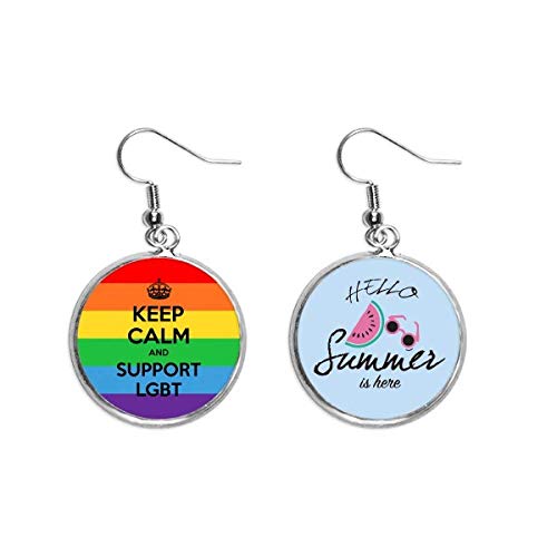 Pendientes de sandía LGBT lóbulo de verano para comunidad trans y bisexual