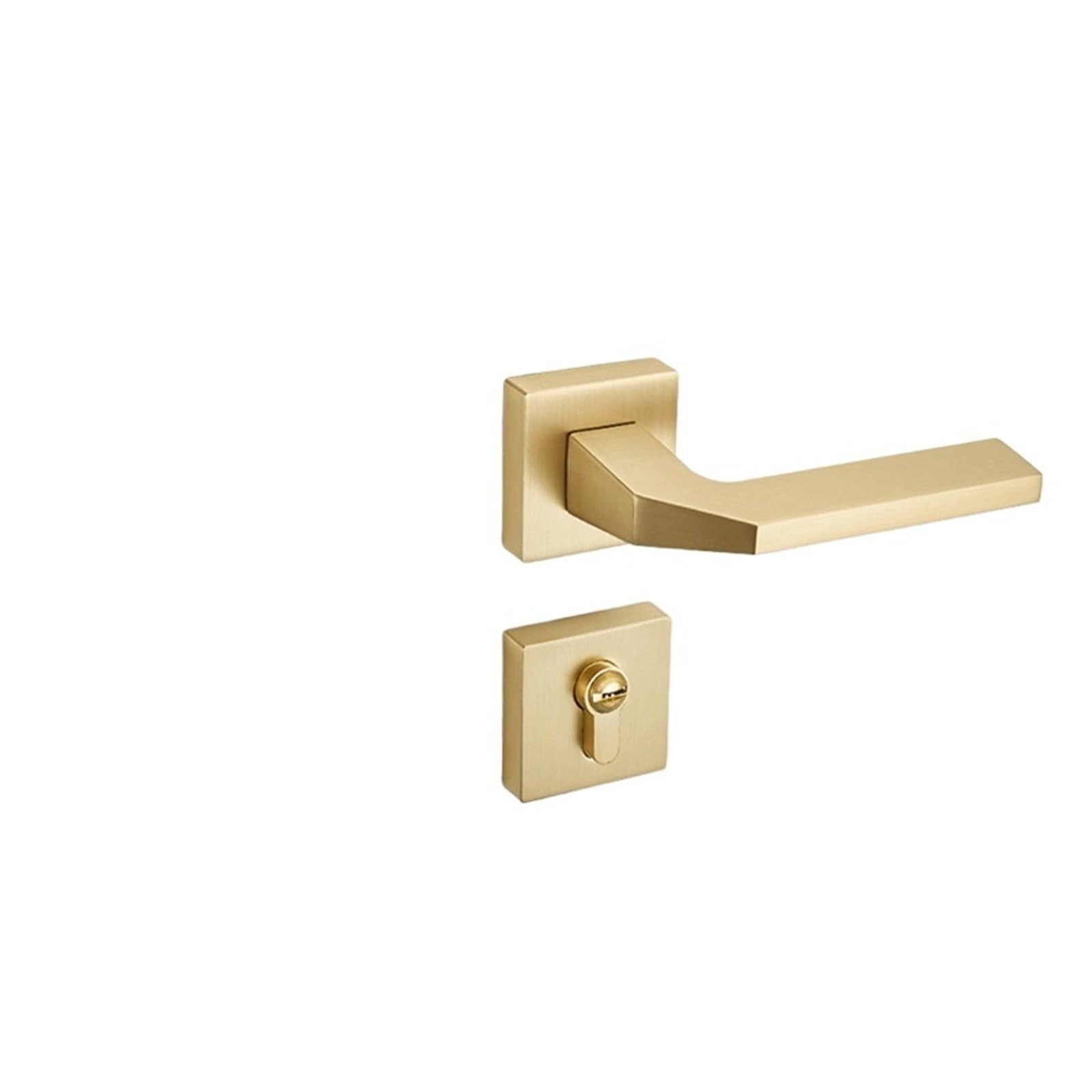 NYRXRYTCA Golden Door Lock Bedroom Split Lock Magnetic Silent Modern Simple Room Door Handle Brushed Indoor Wooden Door Lock(Model D silent)