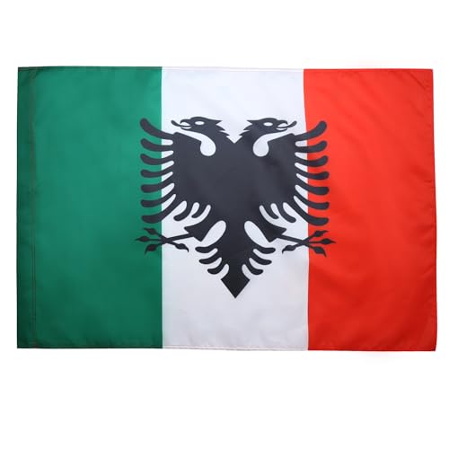 AZ FLAG Bandiera Albanesi D'Italia 150x90 cm - Bandiera Degli Arbereshe 90 x 150 cm Foro per Asta
