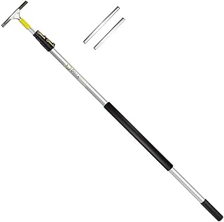 DocaPole 5-12 Foot Extension Pole + Window Squeegee with 14”, 12”, & 10” Removable Blades | Professional Tool for Keeping Windows Clean | Cleaner for Washing and Cleaning Outdoor Glass & Solar Panels