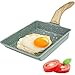 Padella per Frittata Antiaderente Giapponese, Pentole per uova Tamagoyaki, Fornello a Gas e Compatibile con Induzione, Pentola in pietra con manico in legno e spazzola per olio, 20x15cm (Verde)