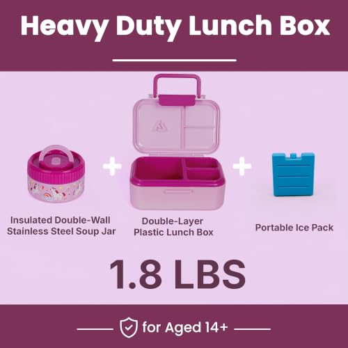 Image of Bento Lunch Box 1283ML / 43 oz with 391 ML / 13 oz Food Jar, Ice Pack