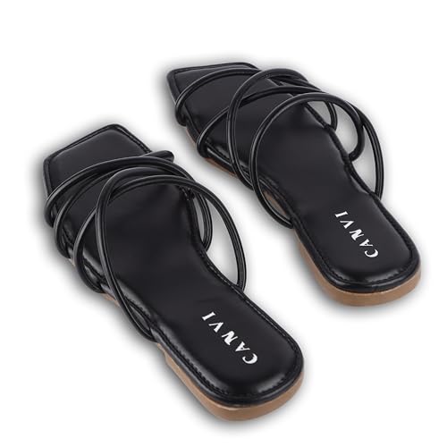 Image of CANVI Stylish | Fancy | Comfortable Slide Sandals Slip On Flat Flip Flop Thong Sandals Casual Sandals Ethnic Flats Sandals for Women and Girl
