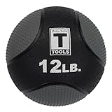 Body-Solid Rubber Medicine Ball - Superior Grip, Textured Surface, Adjustable Air Pressure Fitness Balls - Ideal for Cardio and Core Exercise in Home & Gym Workouts, Black, 12lbs.