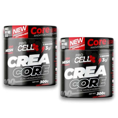 Creatina Monohidratada Pura 100% Sin Aditivos y Sin Azucar PACK x2 UDS - Sabor Neutro - Suplemento de Creatina en Polvo para Aumento de Fuerza y Recuperación Muscular - Consumo Diario | CreaCore