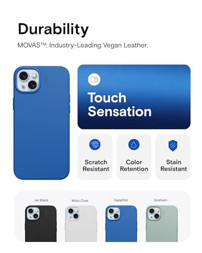 Coque MagSafe iPhone 15 Plus MOFT technologie MOVAS cuir végétal