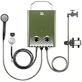 KEMIMOTO Tankless Water Heater Outdoor 1.32GPM with Independent Water Pump?4 Fold Protection, 5L Camping Portable Instant Water Heater for RV, Hunting, Off-grid living
