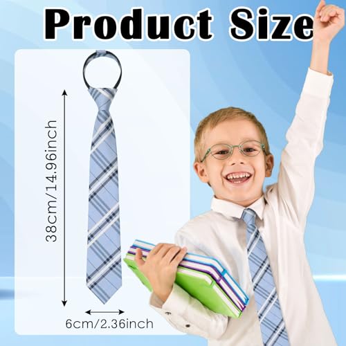 Boys Tie 4 packs Kids Tie, Ties for Boys Pre Tied Boys Zipper Tie for School Casual Graduation4