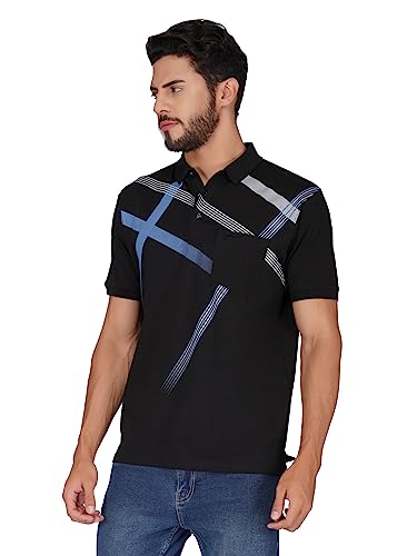 Image of PRORIDERS Half Sleeve Cotton Lycra Regular Fit Men's Polo with Snap Button and Pocket for Casual wear T-Shirt