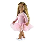 . Farbe Pink SM SunniMix Puppenkleidung Ballettanzug Tanzkleid Ballett Tanz Anzug Ballettkleidung mit Ballettschuhe für 18 Zoll Puppe - Pink