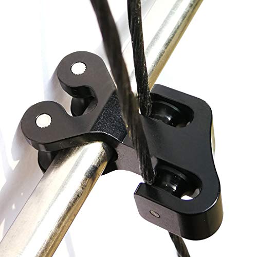 HRCHCG 3/8 inch Aluminum Compound Bow Cable Slide Archery Bow String Splitter Roller Glide Replacement Bowstring Separator Arrow Pulley (Black) - Thumbnail 3