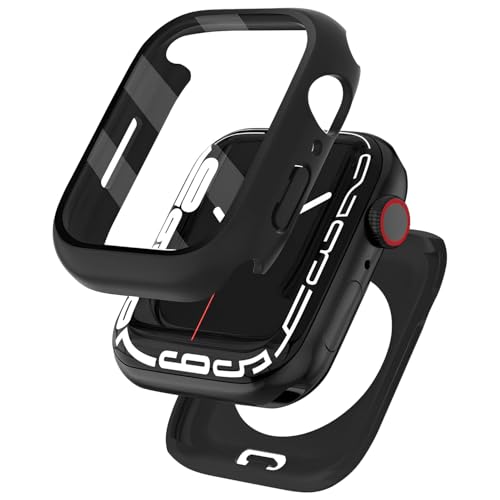 【360度防水設計】DIKESHGU for Apple Watch 防水ケース Series11/10 46mm アップルウォッチ保護カバー+背面保護ケース 2in1防水 高タッチ感度 全面保護 衝撃吸収 高透過率 指紋防止(ブラック,46mm)