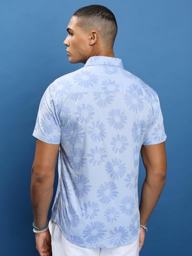 Image of Highlander Men's Slim Fit Shirts | Printed | Half Sleeves | Spread Collar | Casual Shirts | Stylish Shirt