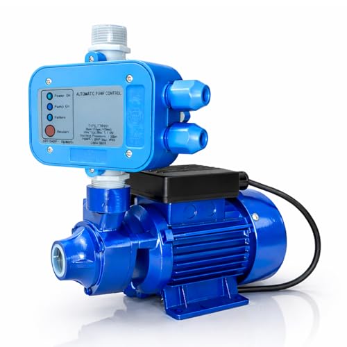 Grupo de Presión Automático 0.5 CV 230V con Prescontrol – Bomba de Agua Doméstica 2000 L/h para Vivienda, Depósito y Riego