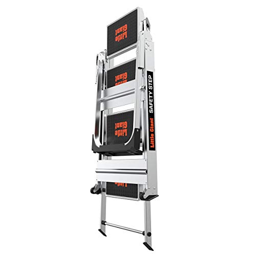 Little Giant Ladder Systems 10410BA Safety Step Ladder Four Step with Bar, 2 x 11-Inch
