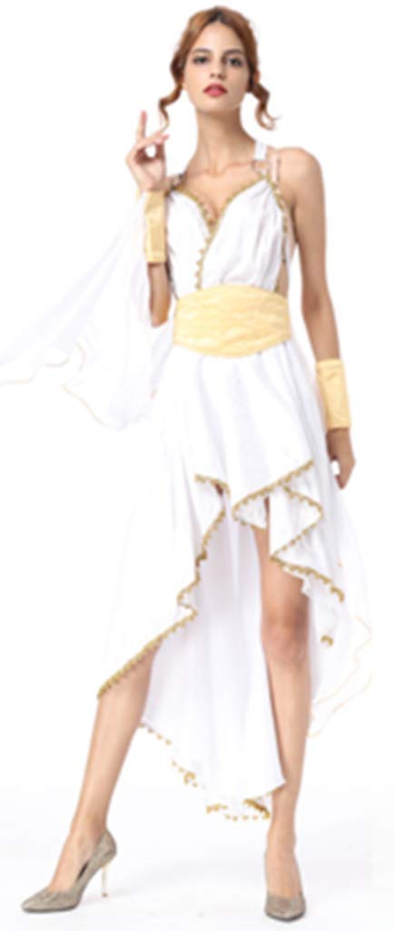 white and gold fancy dress