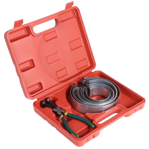Master Piston Ring Compressor Kit - Heavy Duty Auto Engine Piston Ring Installer with 1 Pliers and 14 Bands (62-145mm/2.44-5.71in), Removal Tool Kit for Car, Truck, Race Car Engines