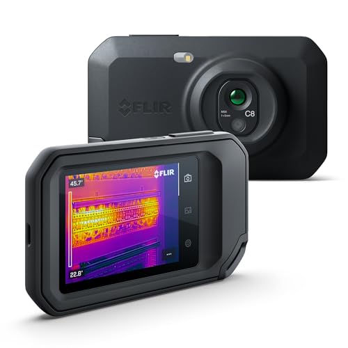 Image of Flir C8 Compact Thermal Imaging Camera, 320x240 MSX, Ignite Cloud | 76,800 pixels, 35 deg HFOV, MSX, Ignite cloud, building /electrical /HVAC, lanyard, USB, pouch