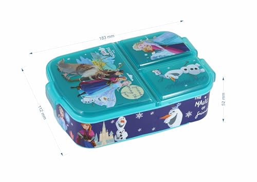 Image of SKi Homeware Trio 3 Compartment Bento Lunch /Snack Box + Sipper Bottle Combo |for Kids' School, Picnic, Sports | for Return Gifts or Party Favours- Frozen