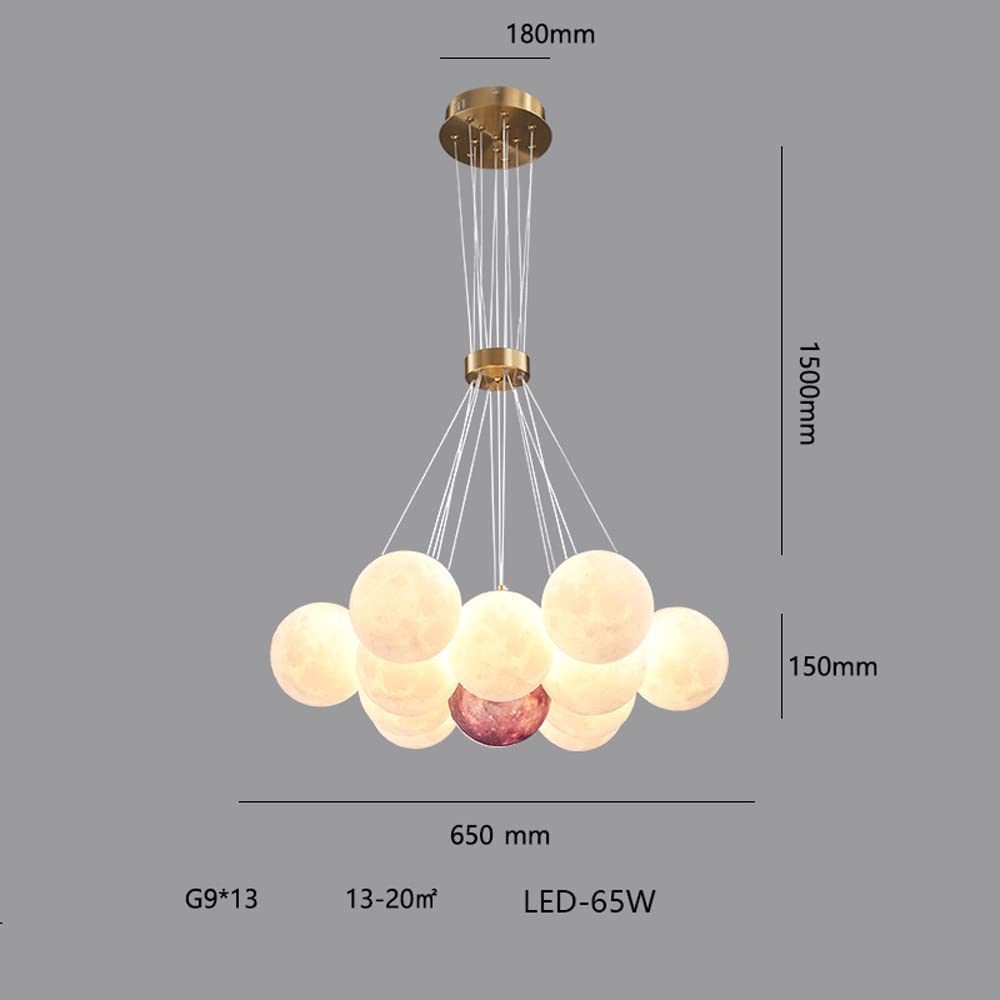 Lampa sufitowa z nadrukiem 3D nowoczesna kreatywność lampka nocna wszechświat planeta księżyc latarnia jadalnia bar lampa wisząca LED pokój dziecięcy SXSHEYSier PLA