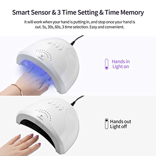 TOMICCA UV LED Gel Nail Lamp 24/48W Nail Dryer LED with 3 Timer Setting 5/30/60s, Professional Intelligent Nail Dryer Nail Curing Lamp for Manicure Pedicure Professional Nail... - Image 3