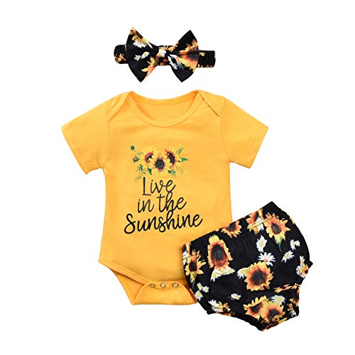 Image of Unutiylo Newborn Infant Baby Girl Clothes Romper Shorts Set Floral Summer Outfits Cute Baby Clothes Girl