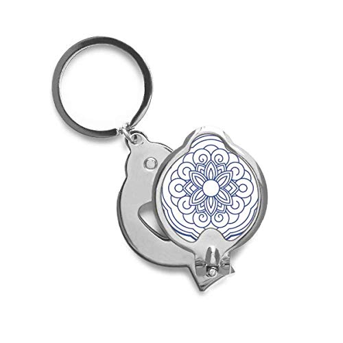 Coupe-ongles motif bleu chinois fleurs pour manucure quotidienne