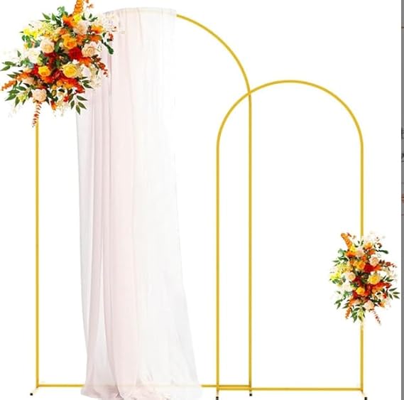 Snpemc Wedding Arch Metal Arch Backdrop Stand Set of 2 Gold