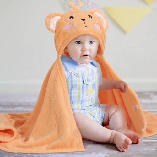 Image of Toddler Bath Towel for Boy Girl 0-5 Years, 2 Pcs Baby Towels with Hood, Large Size 50 * 32 Inch Toddlers Towels, 2-Pack Thick Absorbent Toddler Towel with Hood