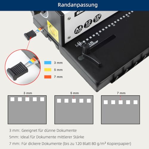RAYSON Drahtbindemaschine, 34 Löcher, 120 Blatt Binden, Din A4, TD-1200