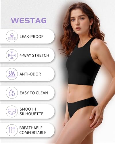 Period Swimwear Sporty Two Piece Swimsuit Menstrual Bathing Suits Backless Top with Bikini Bottom for Teen Girls3