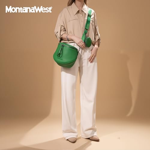 Image of Montana West Crossbody Bag for Women, Large Bum Bag Purse Soft Vegan Leather Travel Fanny Pack with Coin Purse