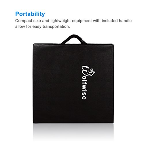 WolfWise 6'x2' Gymnastic Mats Folding Exercise Mat Tri-Fold Tumbling Training Fitness Panel Gym Pad, No-Slip Black