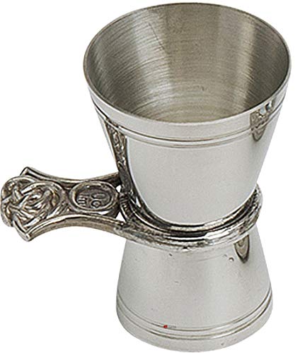 I LUV LTD Pewter Double Bar Spirit Measure Jigger 50 and 25ml Celtic Design Handle